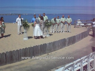 Tropical beach wedding ceremony in Provincetown.